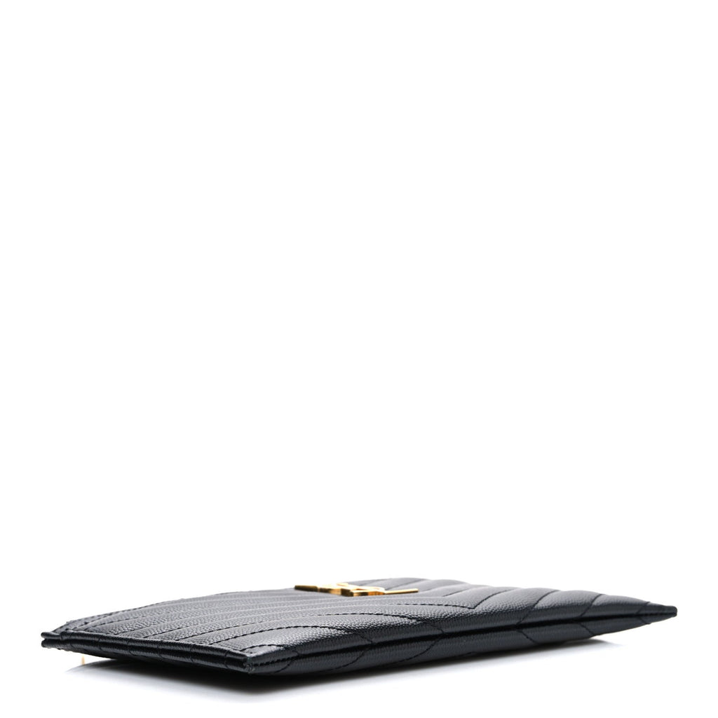 Grain De Poudre Chevron Monogram Bill Pouch Black