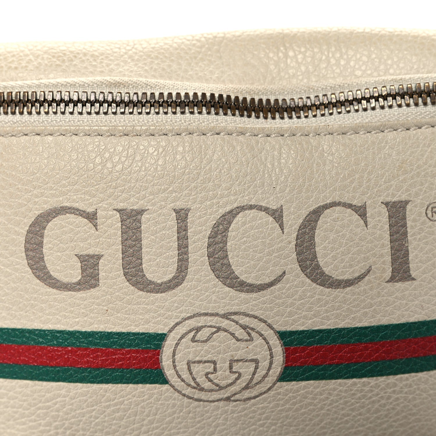 Grained Calfskin Small Logo Belt Bag White