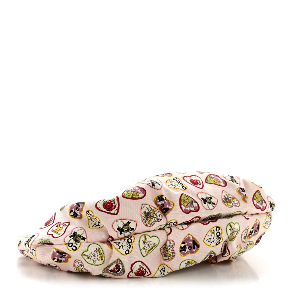 Canvas Coco Hearts Shoulder Bag Pink