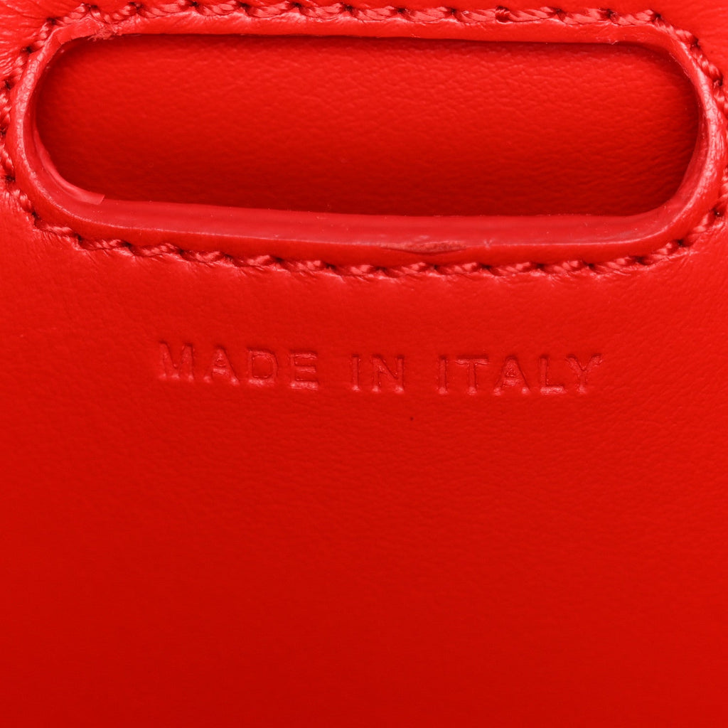 Calfskin Patent Studded Small Paloma Red