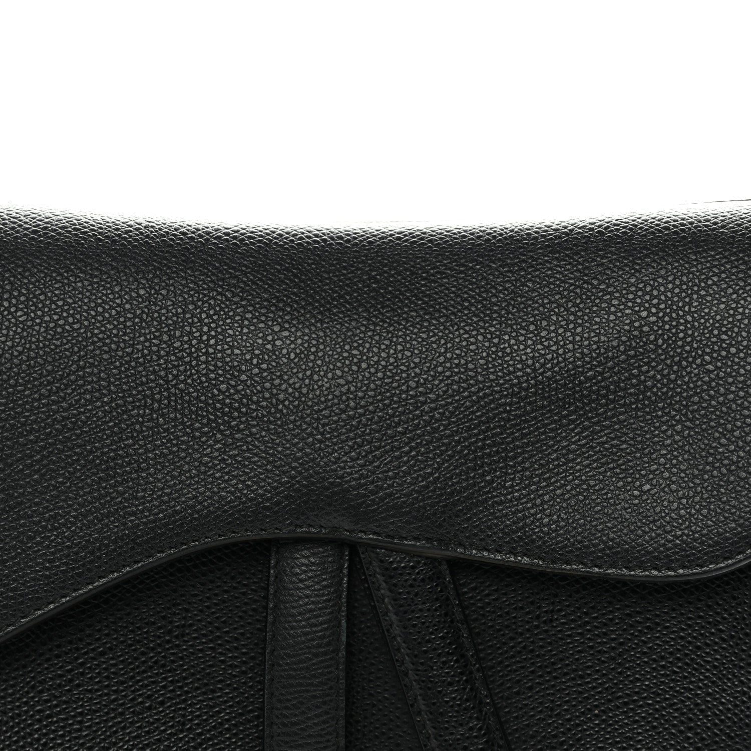 Grained Calfskin Saddle Bag Black