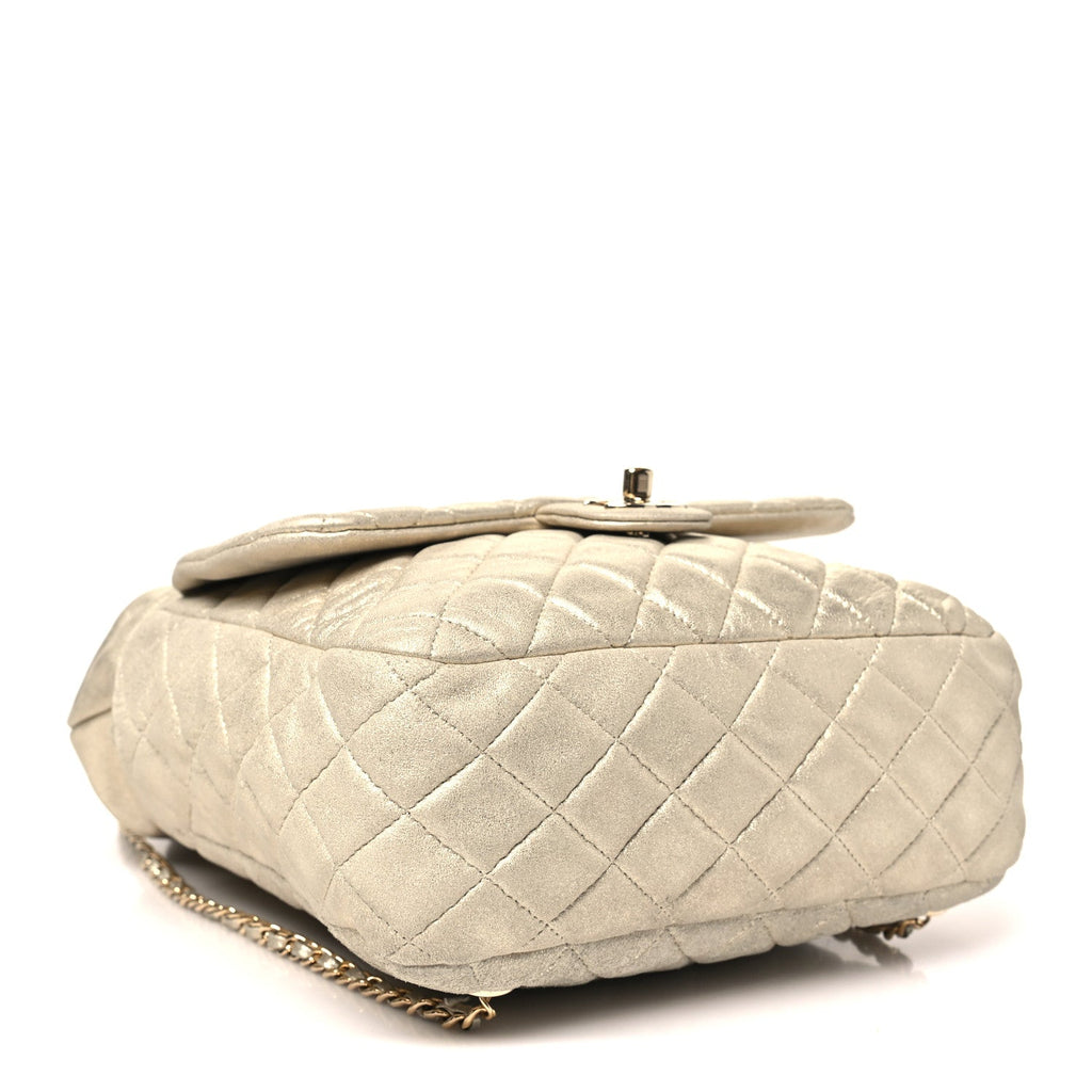 Metallic Lambskin Quilted Small In Seoul Backpack Light Gold
