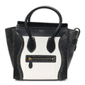 Polka Dot Snakeskin Smooth Calfskin Micro Luggage Black White