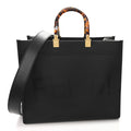 Vitello King Plexiglass Medium Fendi Sunshine Shopper Tote Black