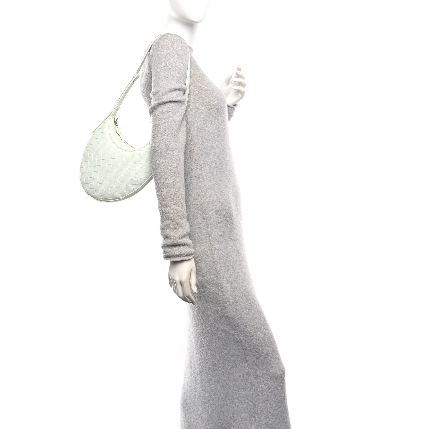 Nappa Intrecciato Small Drop Shoulder Bag Glacier