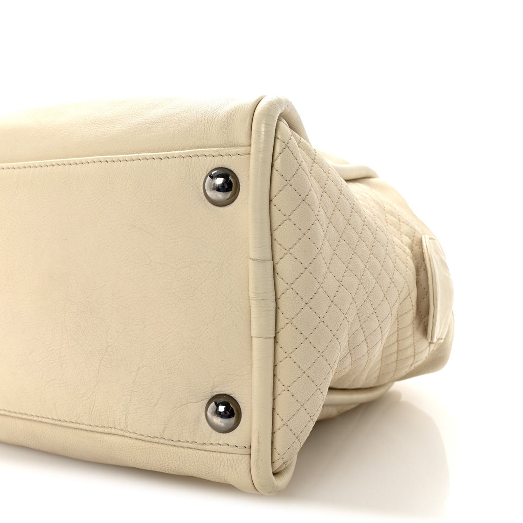 Calfskin Small CC Bowler White
