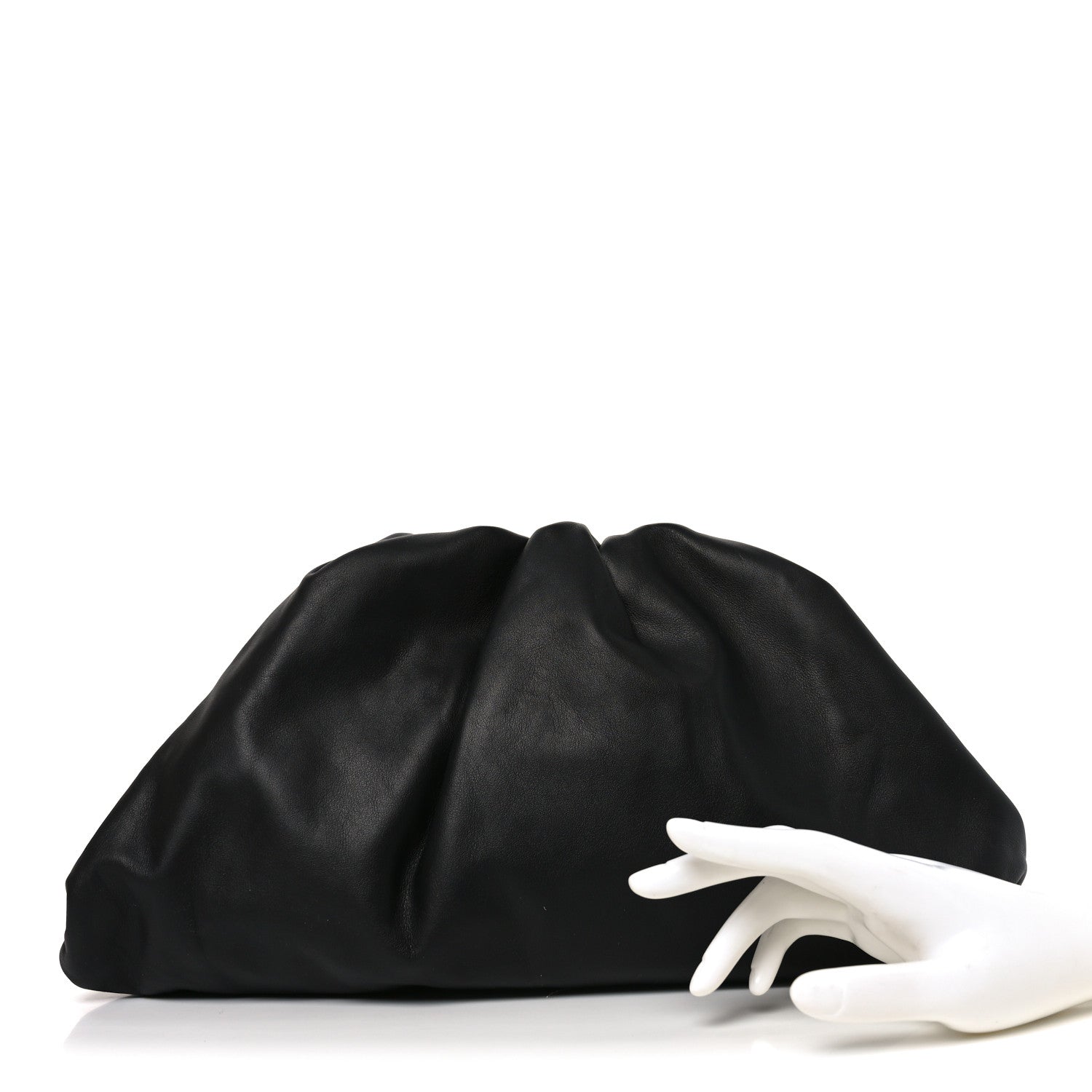 Smooth Butter Calf The Pouch Oversized Clutch Black