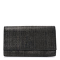 Metallic Textured Calfskin Large Belle De Jour Clutch Gold black
