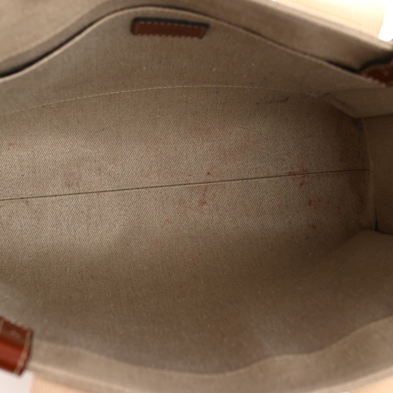 Linen Calfskin Medium Woody Ribbon Tote White Brown