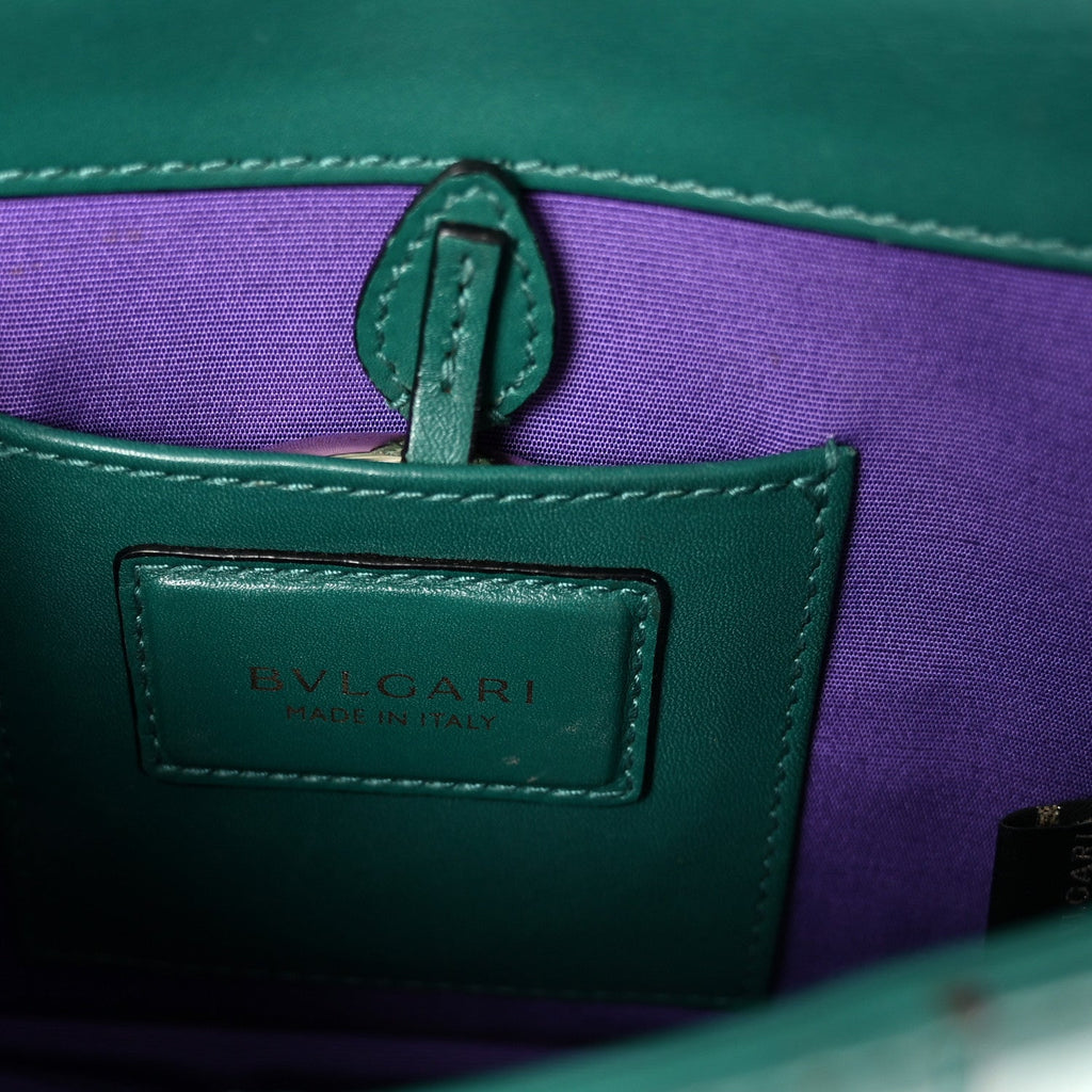 Calfskin Small Serpenti Forever Snake Strap Crossbody Bag Emerald Green