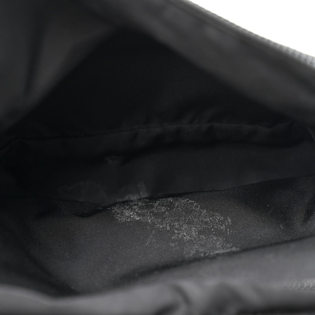 Re-Nylon Saffiano Metal Triple Pocket Belt Bag Black