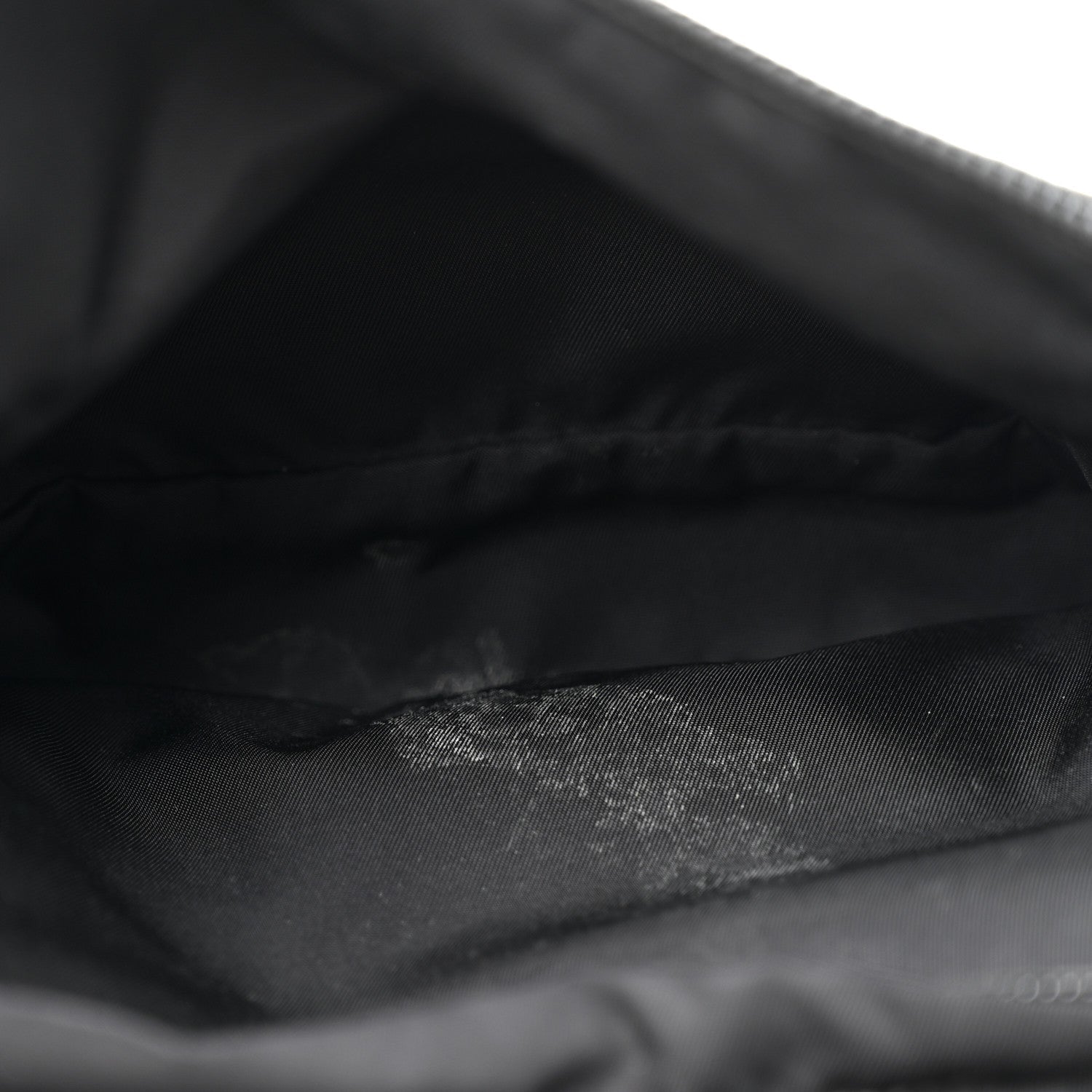 Re-Nylon Saffiano Metal Triple Pocket Belt Bag Black