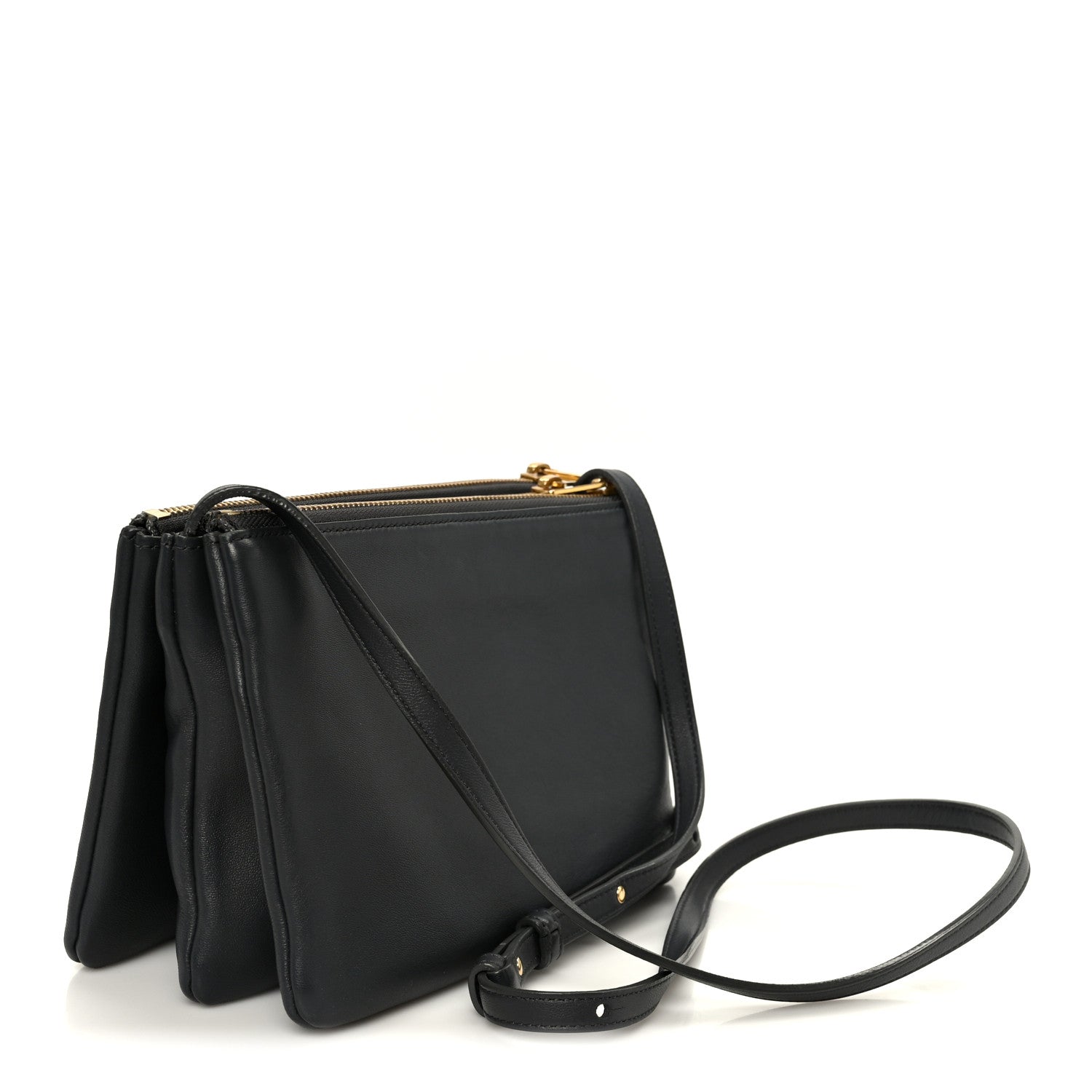 Lambskin Small Trio Crossbody Bag Medium Grey