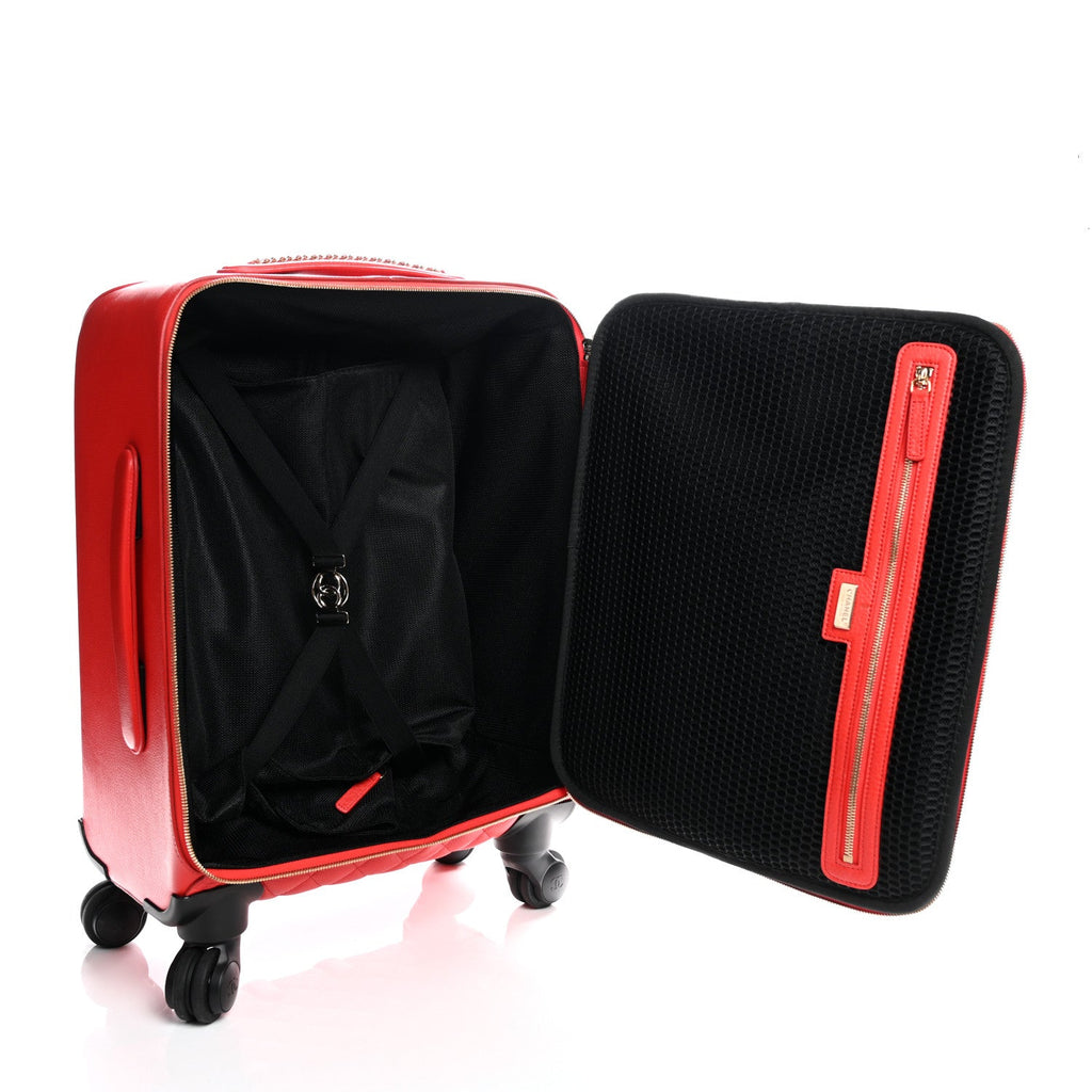 Calfskin Quilted Coco Case Trolley Red