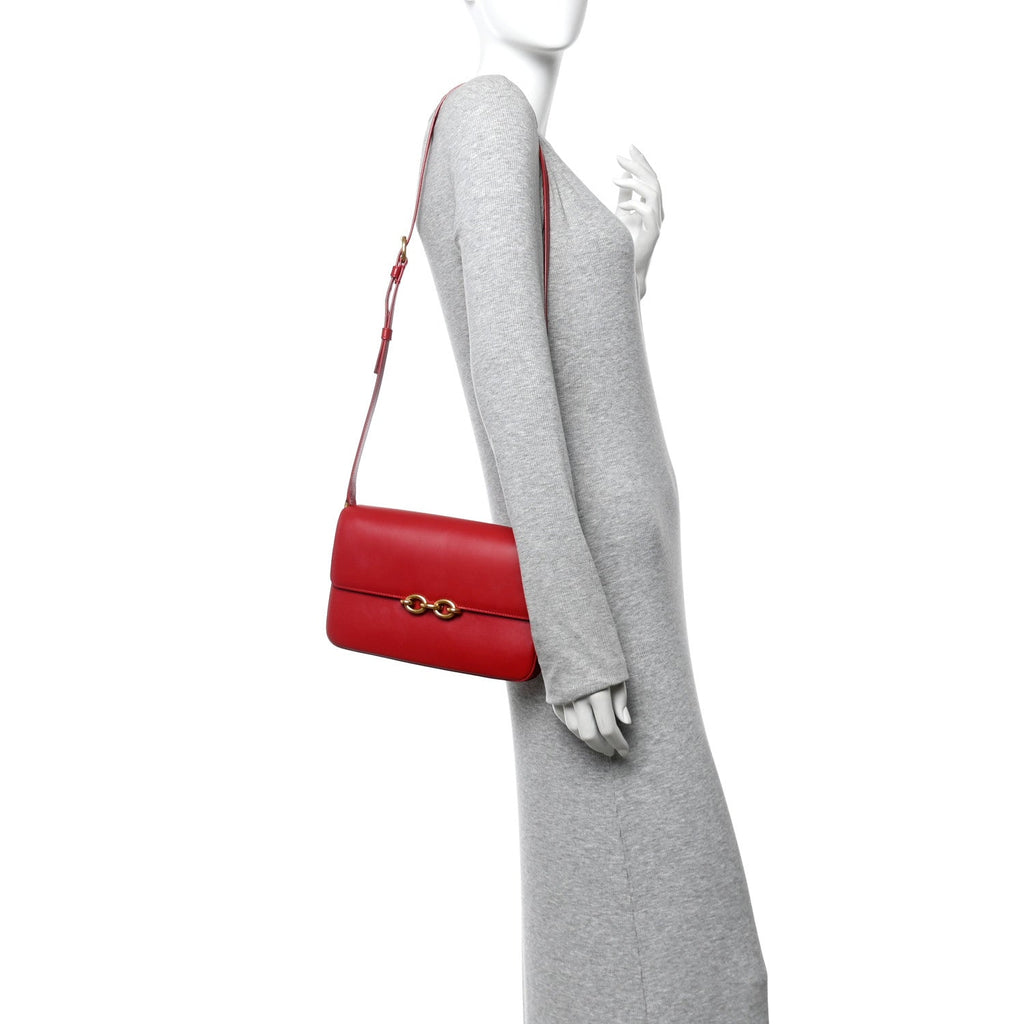 Smooth Calfskin Le Maillon Satchel Rouge Eros