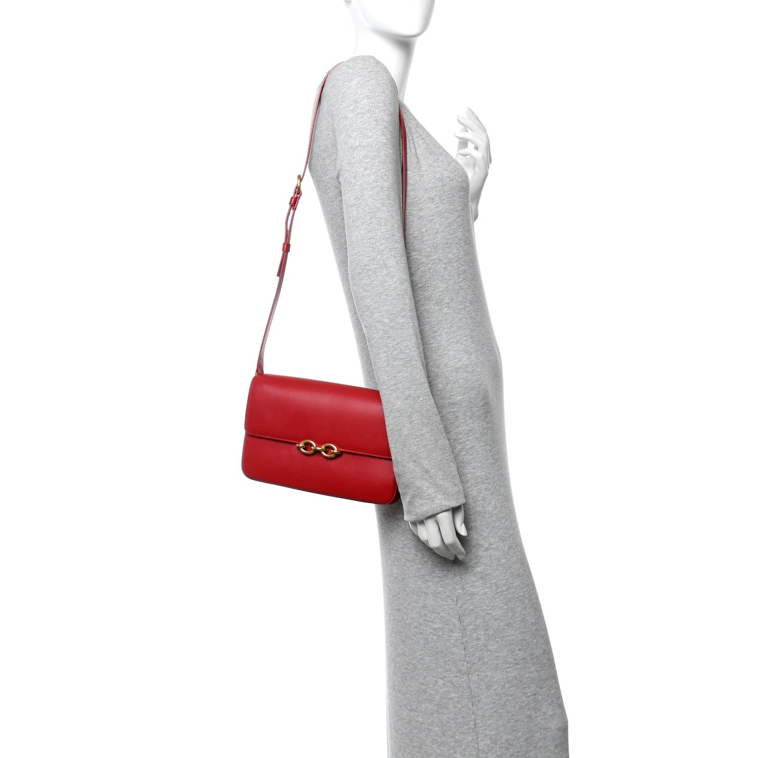 Smooth Calfskin Le Maillon Satchel Rouge Eros