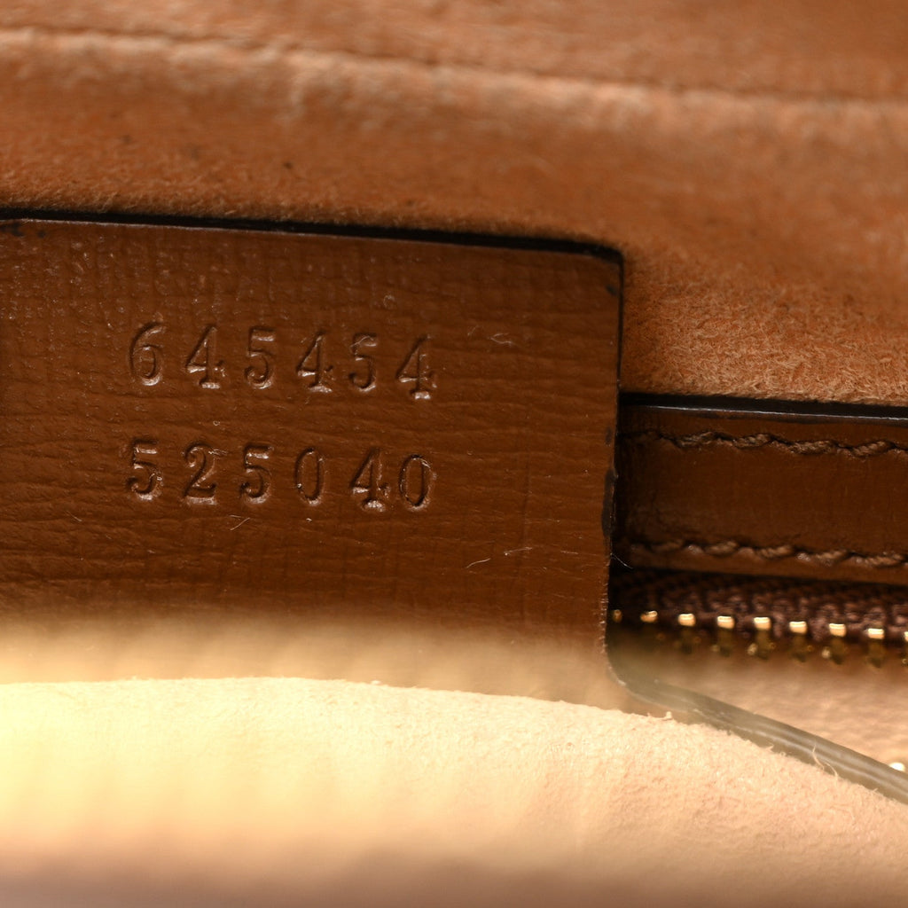 GG Supreme Monogram Small Horsebit 1955 Shoulder Bag Beige Brown Sugar