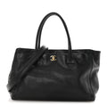 Calfskin Cerf Executive Shopper Tote Black