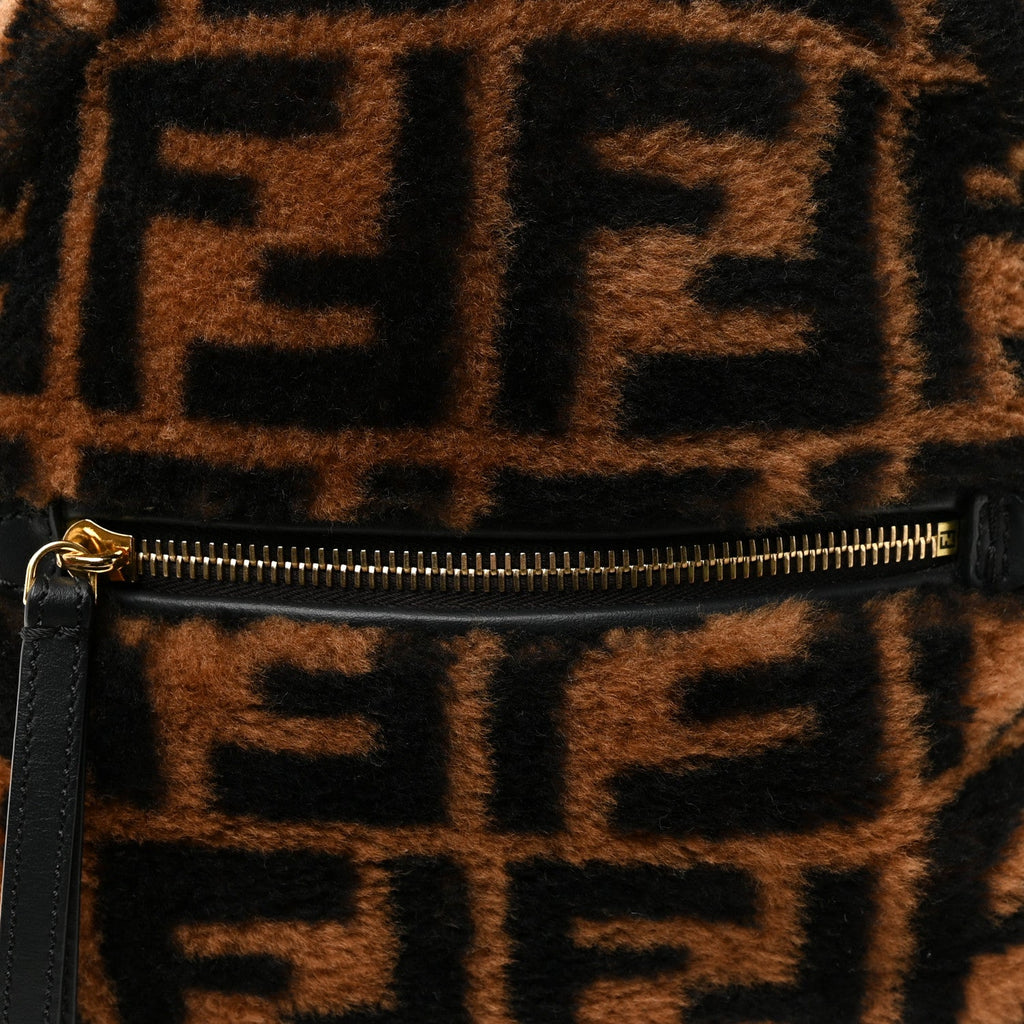 Shearling Macro FF 1974 Mini Backpack Tobacco Black