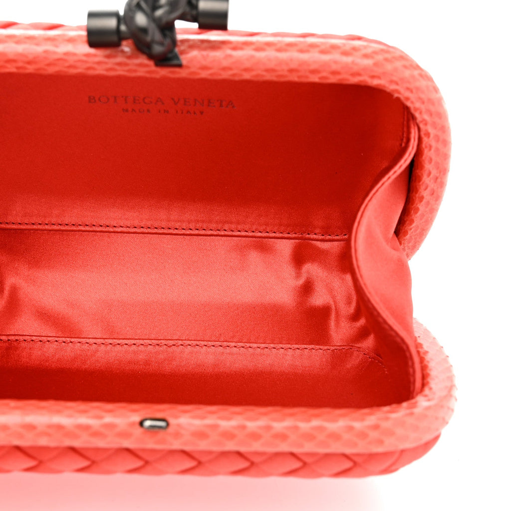 Satin Intreccio Impero Ayers Knot Clutch Magma
