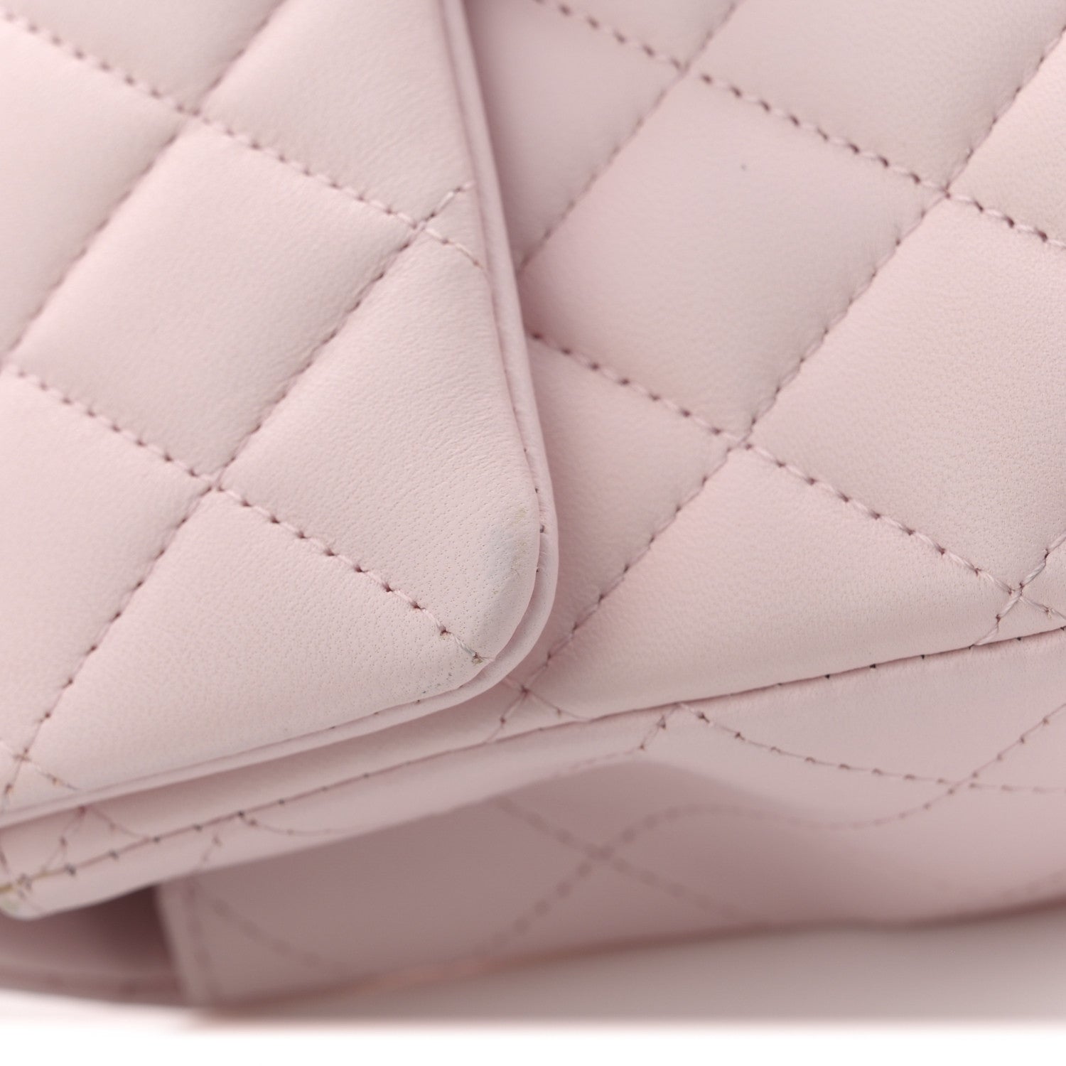 Lambskin Quilted Mini Top Handle Rectangular Flap Light Pink