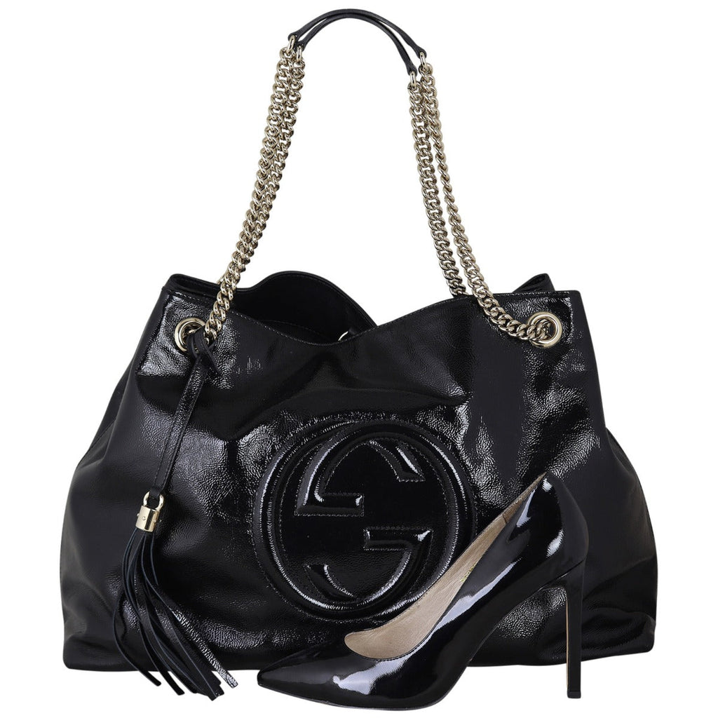 Gucci Soho Chain Shoulder Bag Large Patent