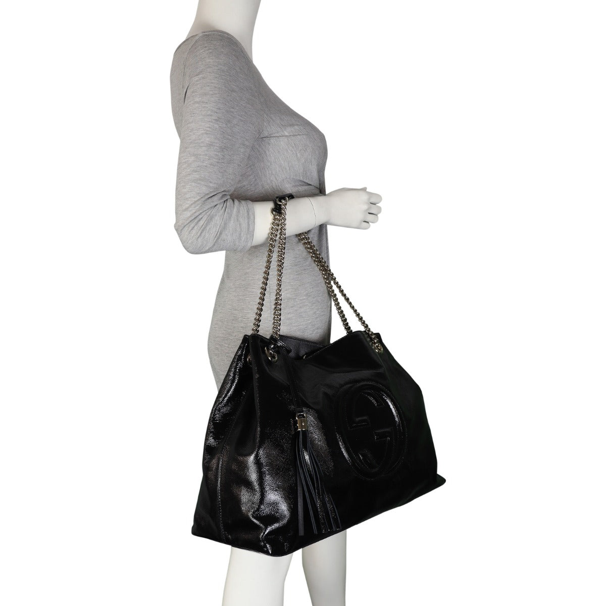 Gucci Soho Chain Shoulder Bag Large Patent