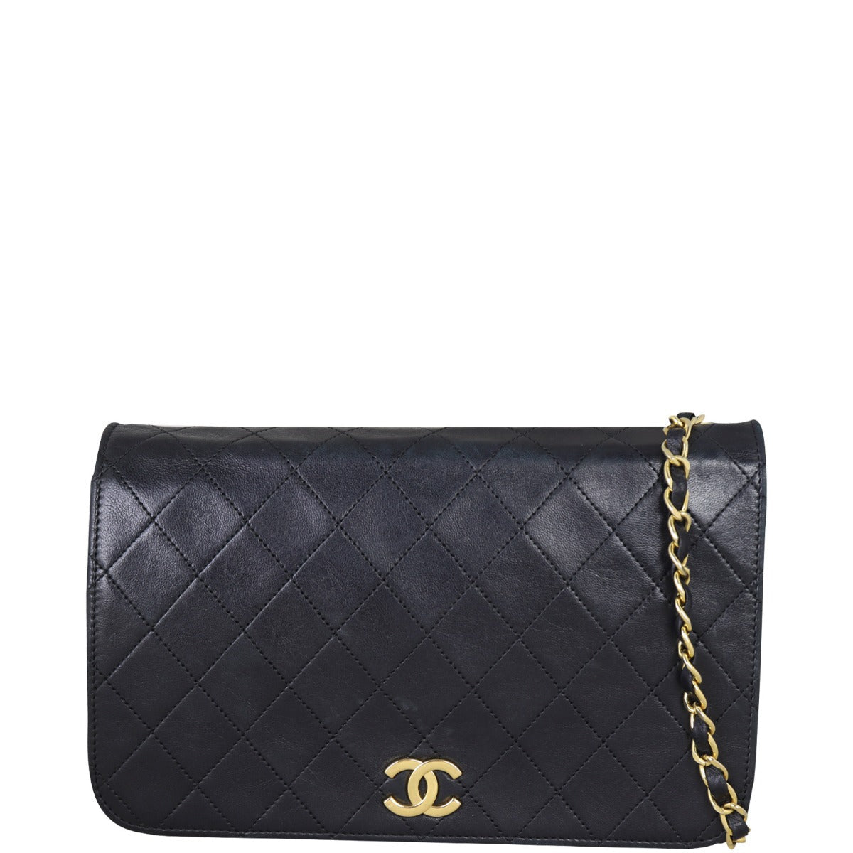 Chanel CC Full Flap Bag Small | Black Lambskin