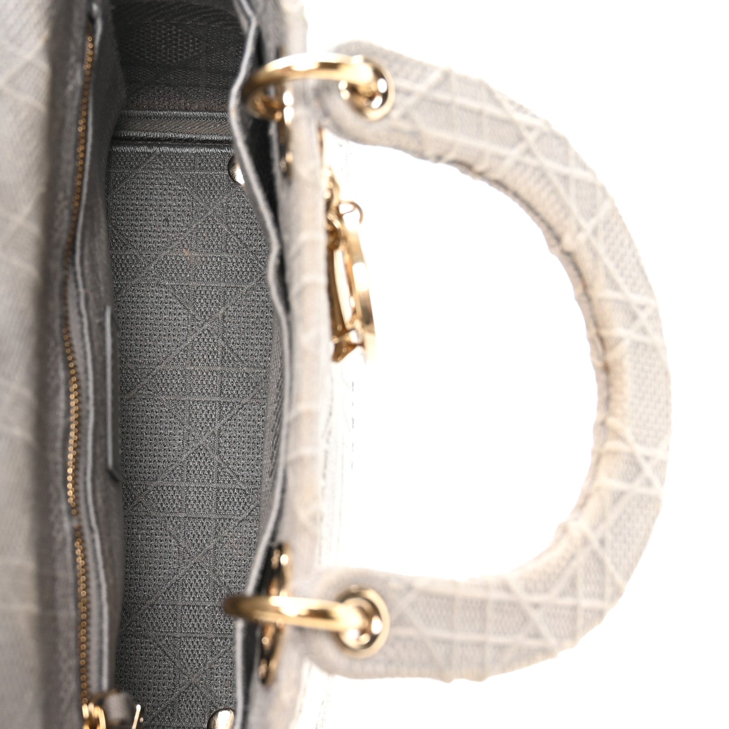 Canvas Embroidered Cannage Medium Lady D-Lite Gray