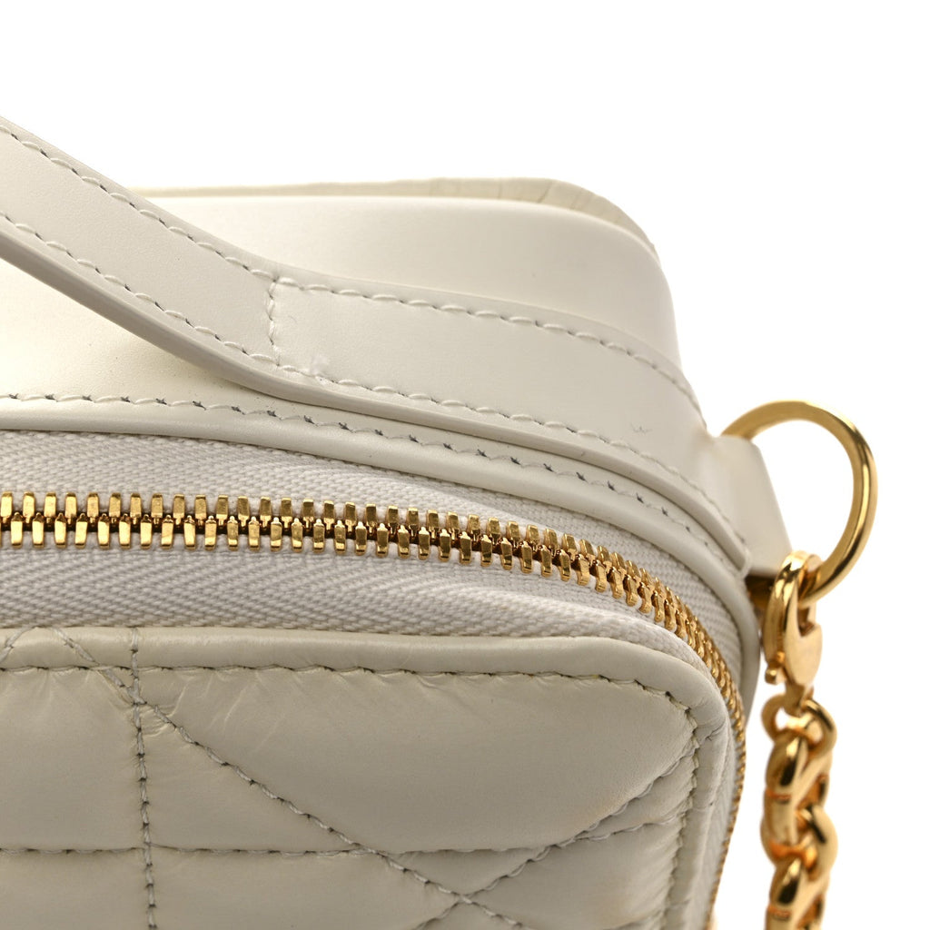 Calfskin Macrocannage Caro Box Bag Latte
