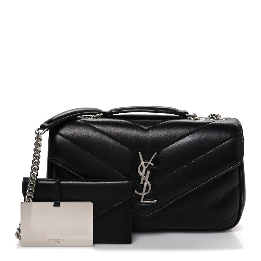 Lambskin Chevron Quilted Small LouLou Black