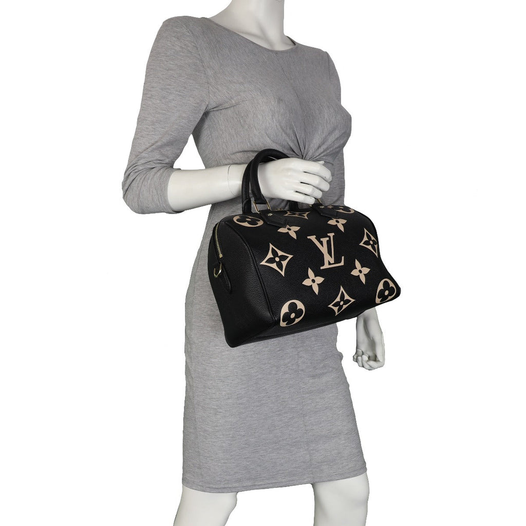 Louis Vuitton Speedy 25 Bandouliere Monogram Empreinte Giant Bicolour