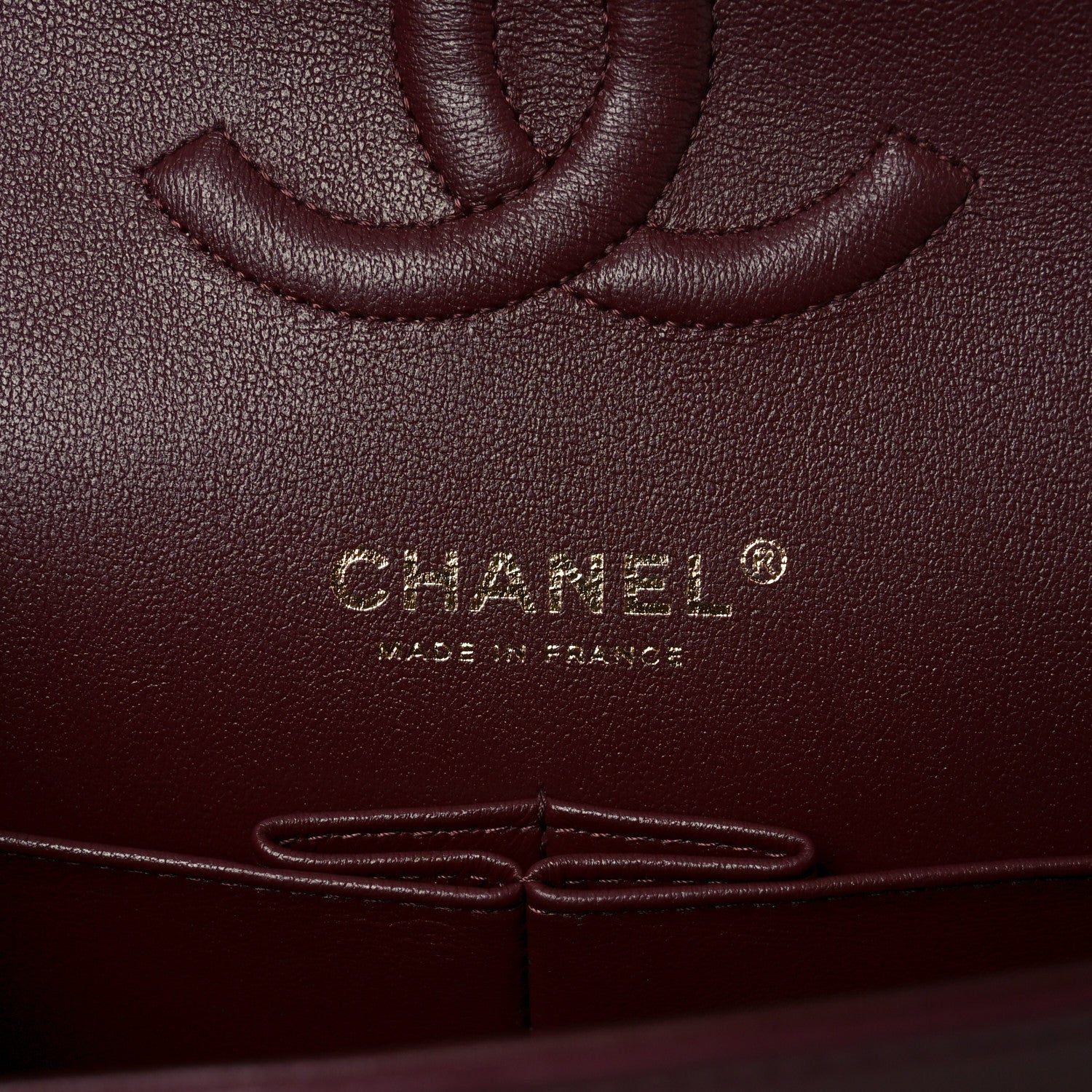 Lambskin Quilted Medium Double Flap Burgundy