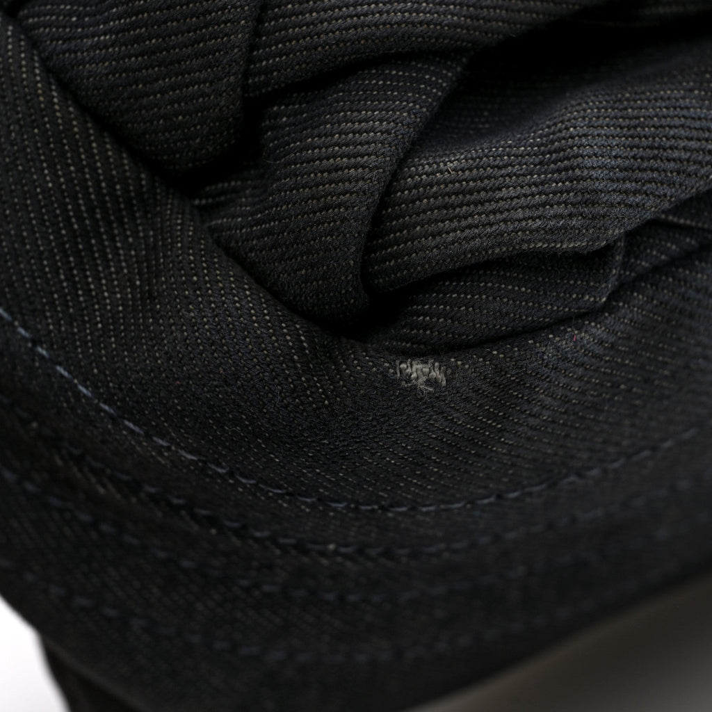 Denim Pleated Denim Turtle Flap Dark Blue