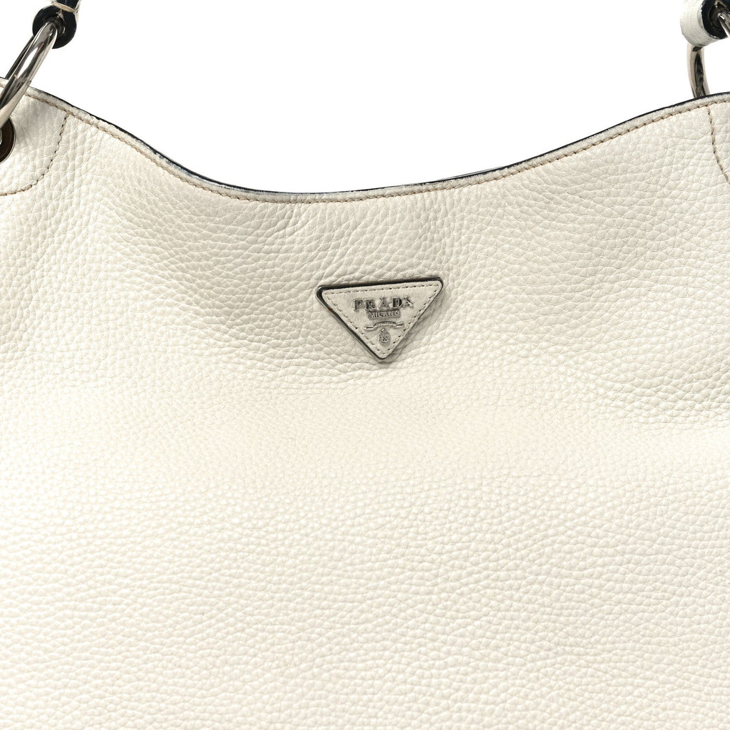 Vitello Daino Hobo Bag White