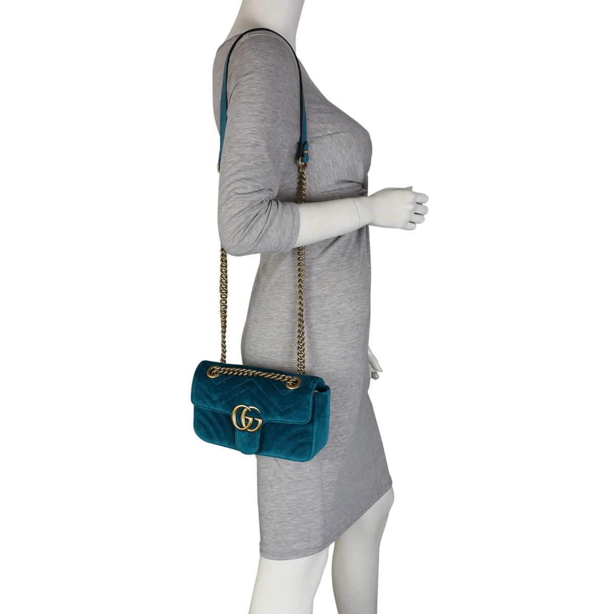 Gucci GG Marmont Mini Velvet Shoulder Bag