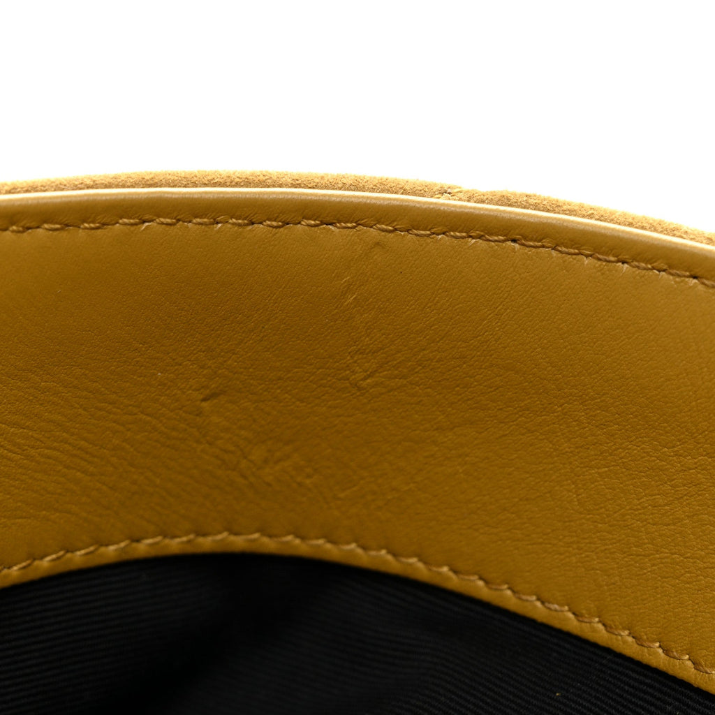 Suede Y Quilted Monogram Medium Loulou Chain Satchel Chartreuse