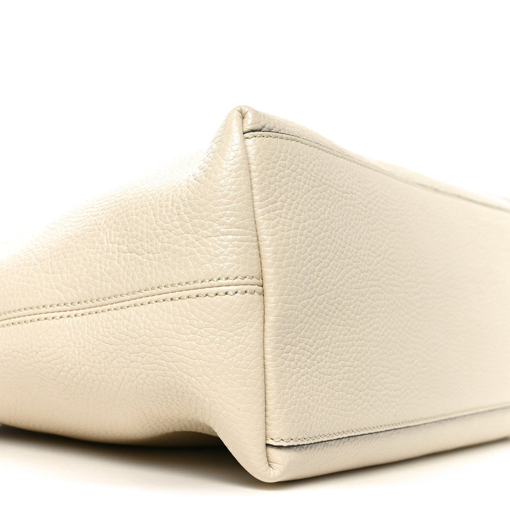 Pebbled Calfskin Medium Soho Chain Shoulder Bag Off White