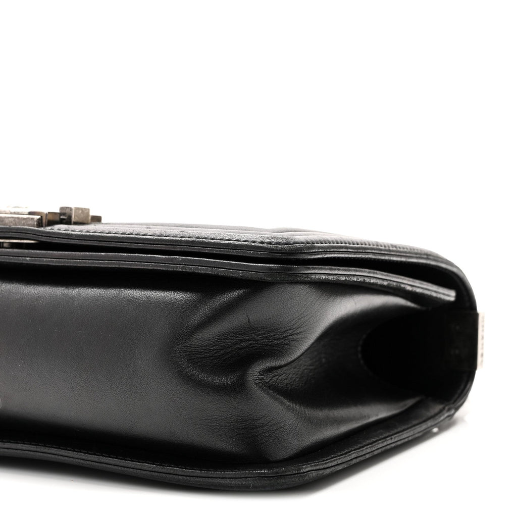 Lambskin Quilted Medium Boy Flap Black