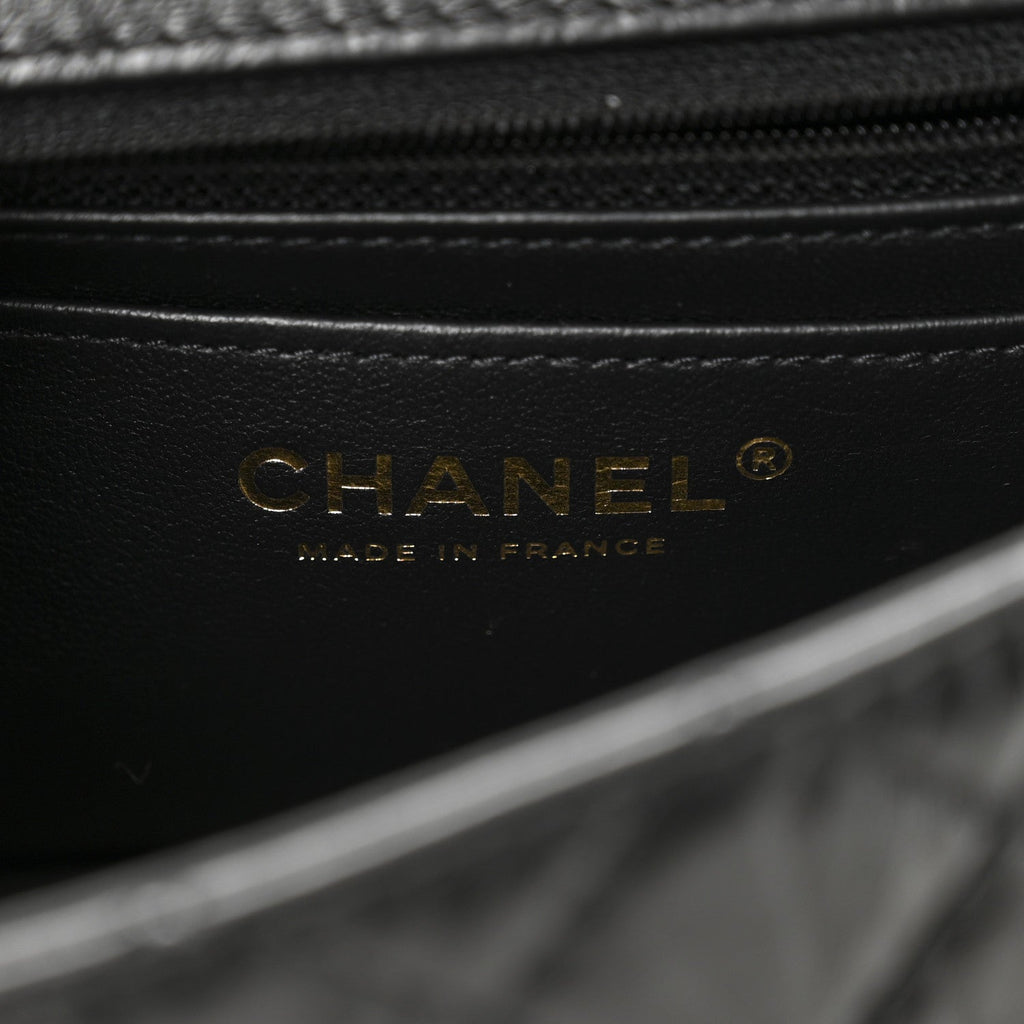 Aged Calfskin Quilted 2.55 Reissue Mini Flap Black