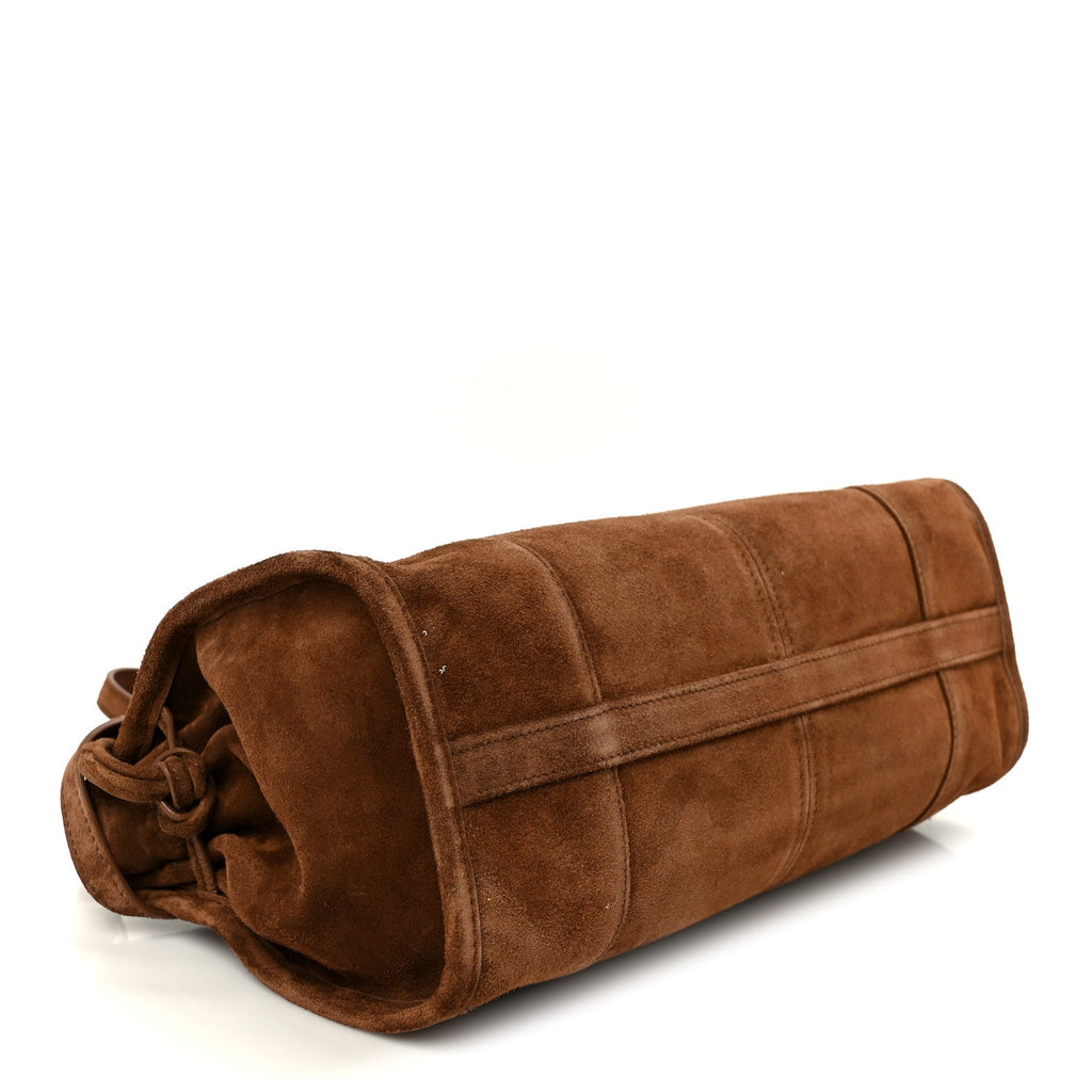 Suede Triangle Medium Bonnie Shoulder Bag Cacao