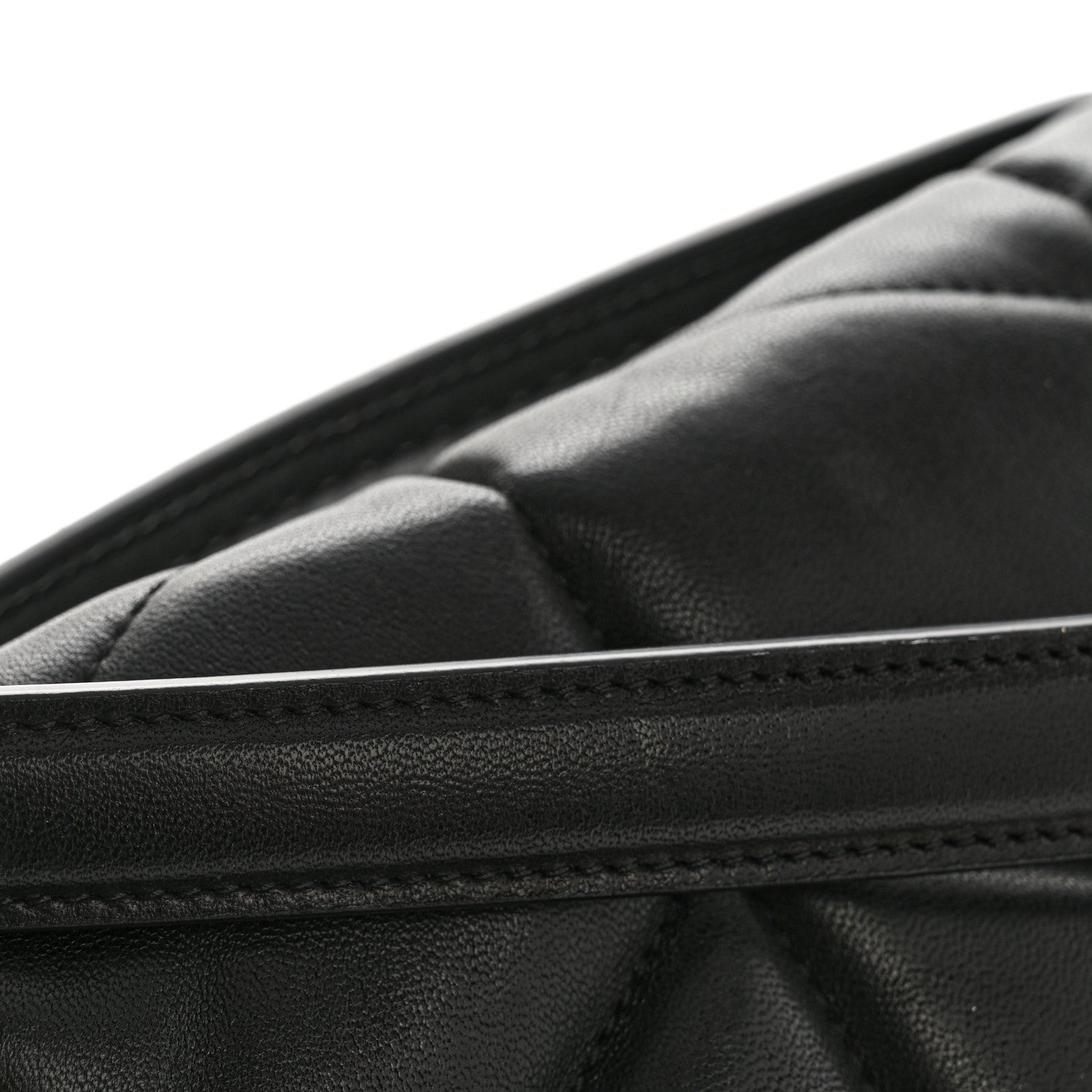 Lambskin Quilted Monogram Monochrome Small Loulou Puffer Chain Satchel Black