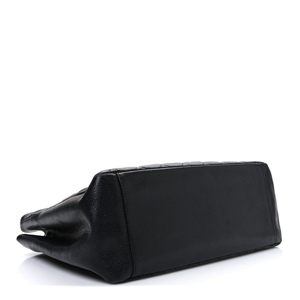 Caviar Quilted Grand Shopping Tote GST Black