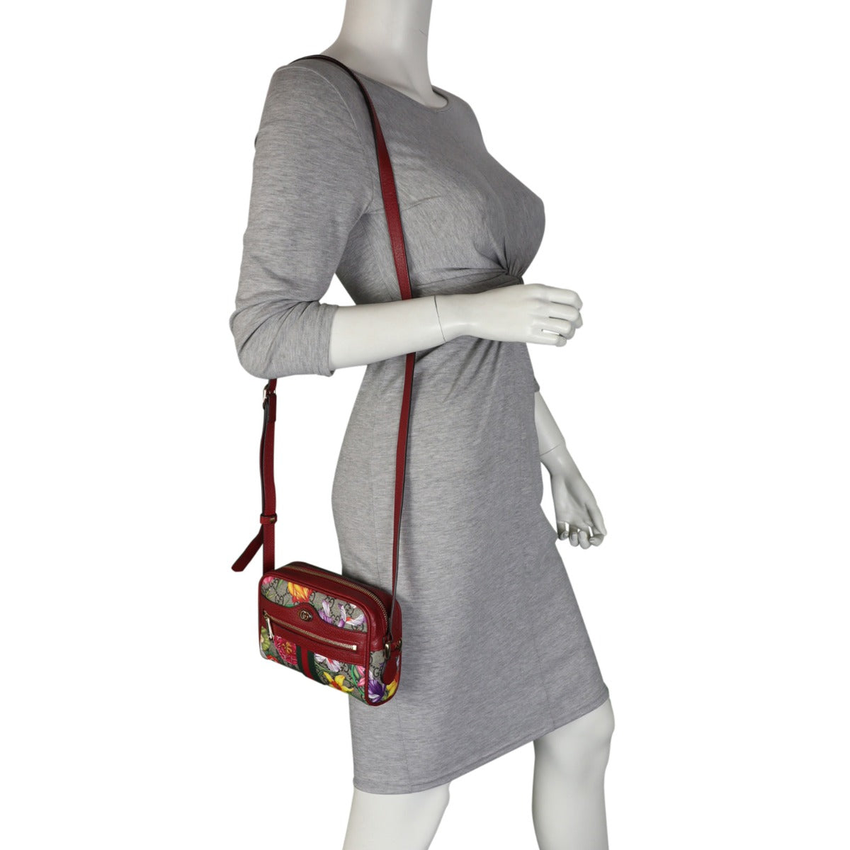 Gucci GG Supreme Ophidia Flora Mini Shoulder Bag