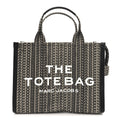 Cotton Jacquard Monogram Medium The Traveler Tote Bag Beige Multicolor