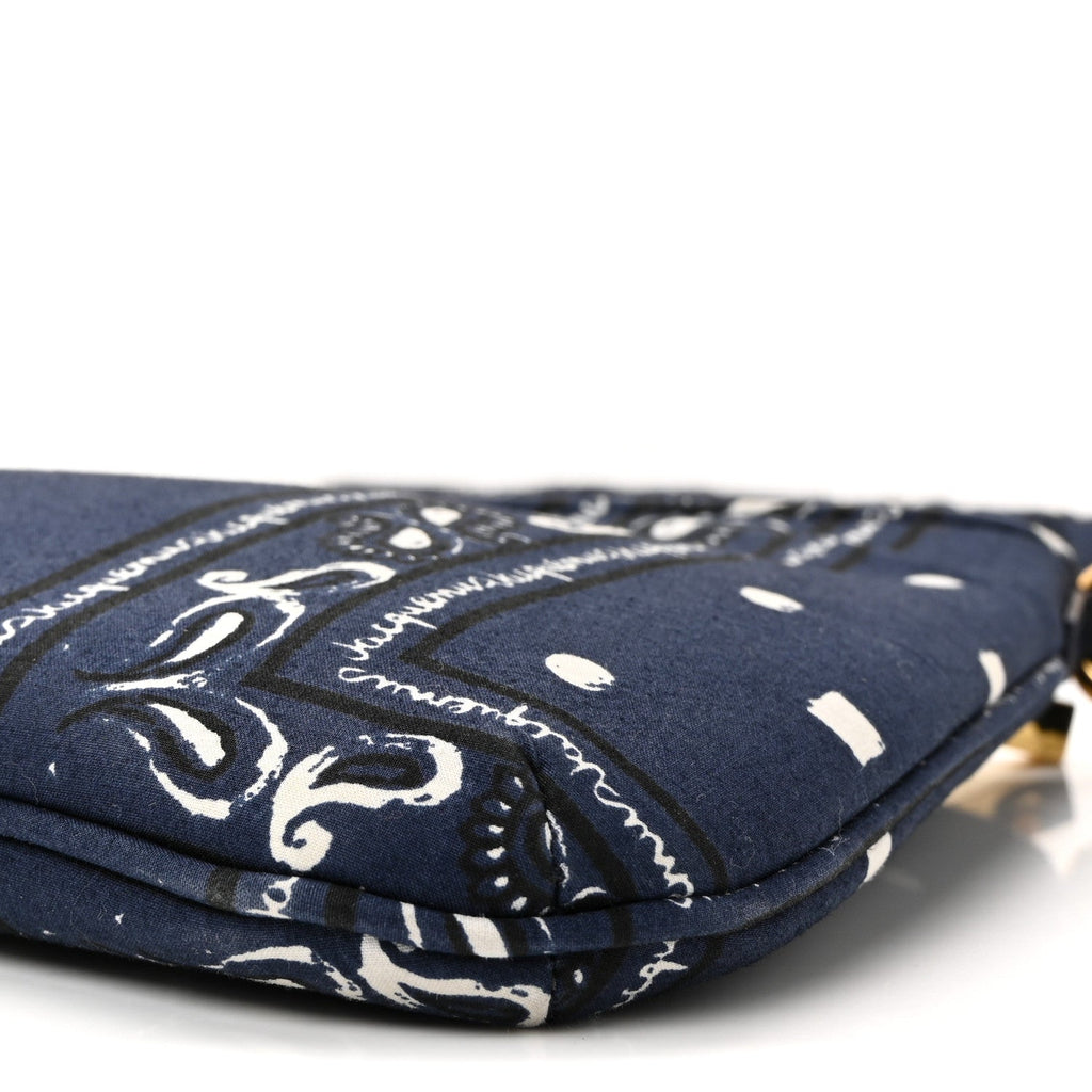Cotton Canvas Paisley Print Le Bisou Navy