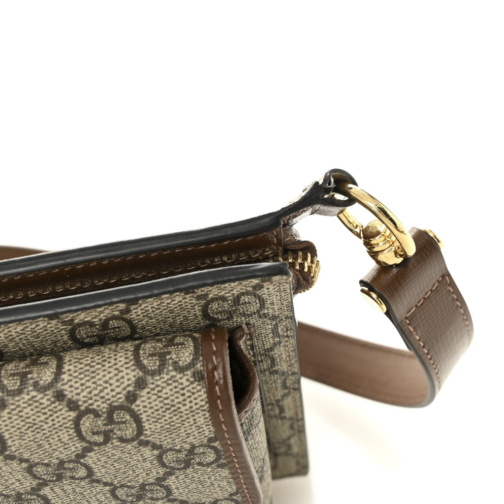 GG Supreme Monogram Canvas Interlocking G Belt Bag Beige Ebony