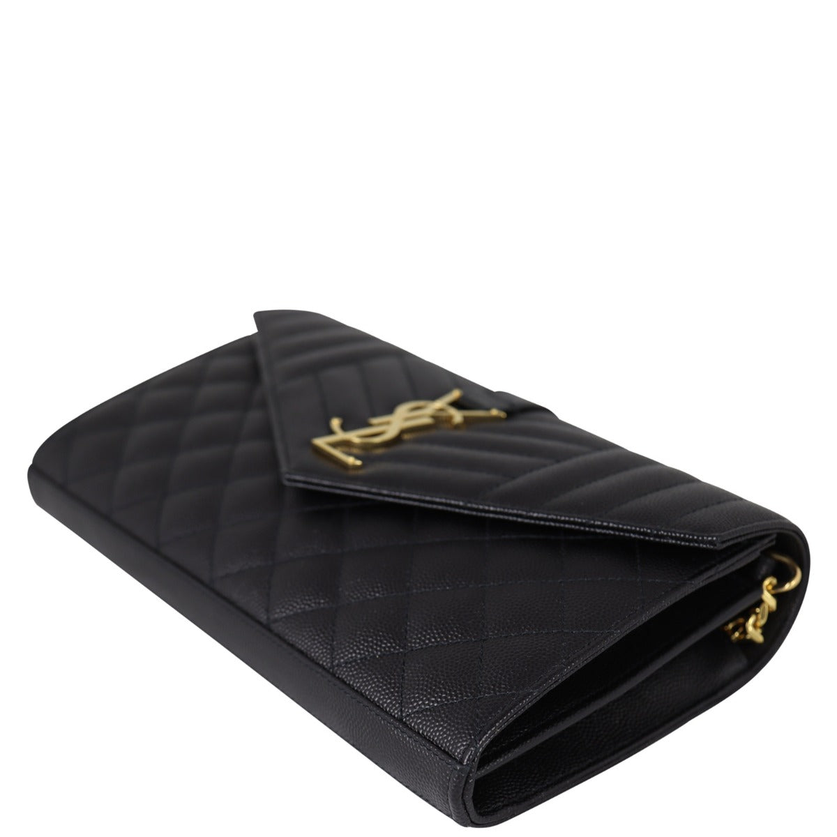 Saint Laurent Monogram Mix Matelasse Envelope Wallet on Chain