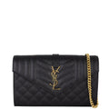 Saint Laurent Monogram Mix Matelasse Envelope Wallet on Chain