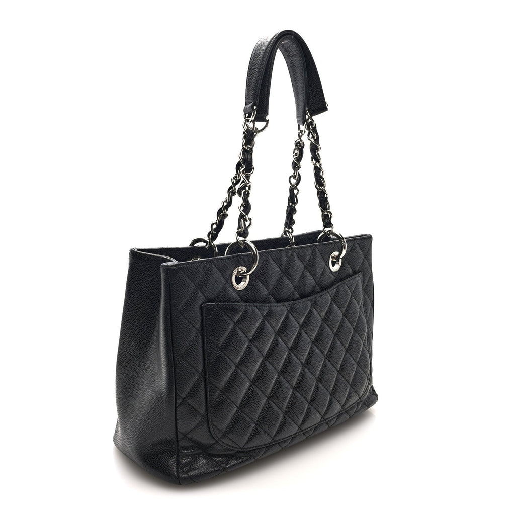 Caviar Quilted Grand Shopping Tote GST Black